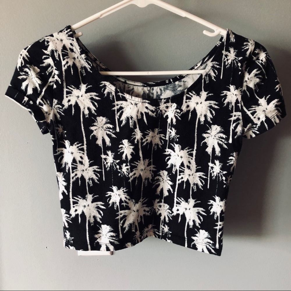 H&M palm tree graphic crop top - Picture 4 of 5